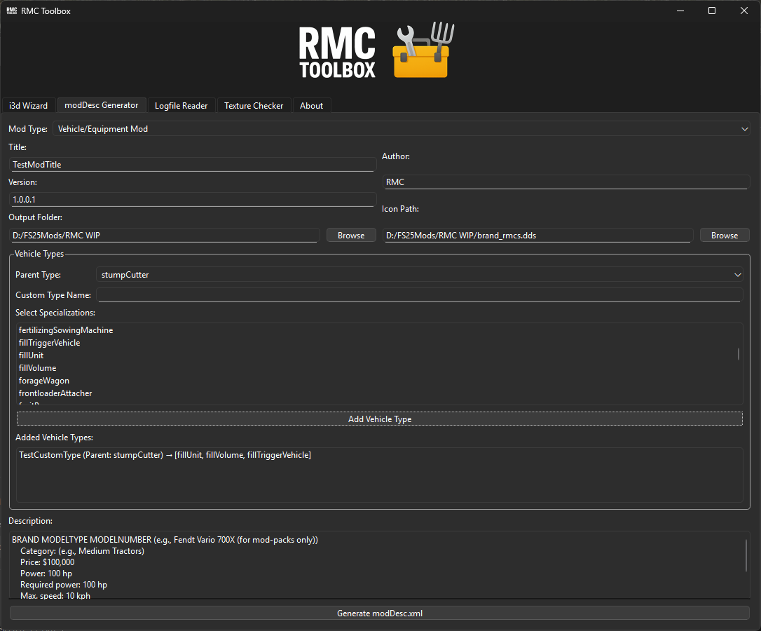 modDesc Generator